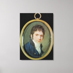 Miniatuurportret van Ludwig van Beethoven , 1802 Canvas Afdruk