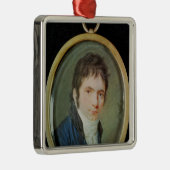 Miniatuurportret van Ludwig van Beethoven , 1802 Metalen Ornament (Rechts)