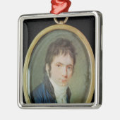 Miniatuurportret van Ludwig van Beethoven , 1802 Metalen Ornament (Links)