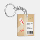 Miniatuurvak Verzenddoos Filmtekst Sleutelhanger (Voorkant Links)