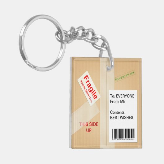 Miniatuurvak Verzenddoos Filmtekst Sleutelhanger (Voorkant Links)