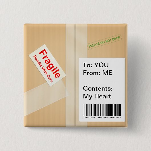 Miniatuurvak Verzendvak Aangepaste tekst Button (Voorkant)