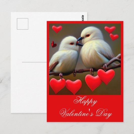 Minibirds valentijnsdag briefkaart (Voorkant / Achterkant)