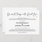 Minibruiloft-aankondiging met verkleinde vormgevin aankondiging (Voorkant / Achterkant)