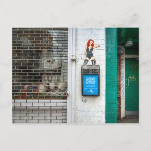 Minicab graffiti-meisje briefkaart