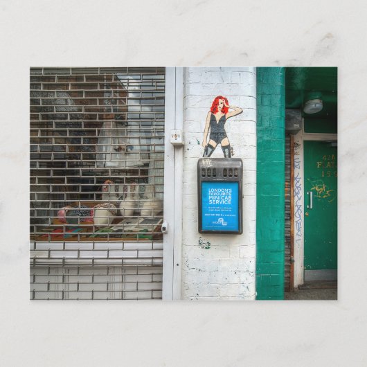 Minicab graffiti-meisje briefkaart (Voorkant)