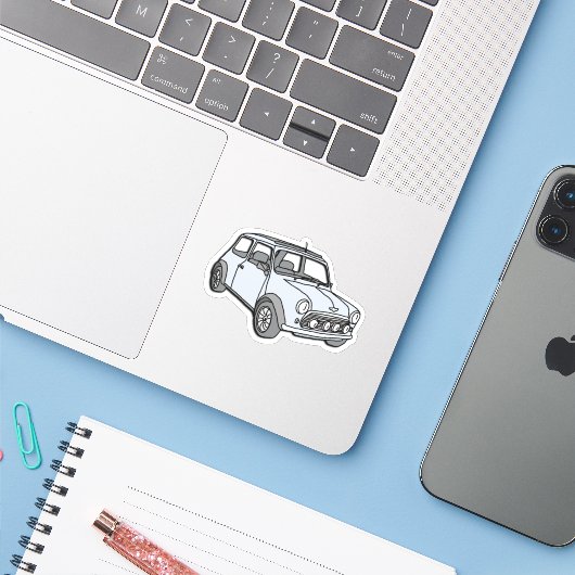 Minicar Sticker (Laptop met iPhone)