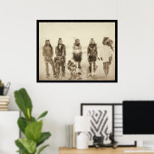 Miniconjou Indian Grass Dancers SD 1890 Poster (Thuiskantoor)