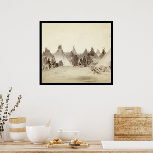 Miniconjou Indian Tipi Camp SD 1891 Poster (Keuken)