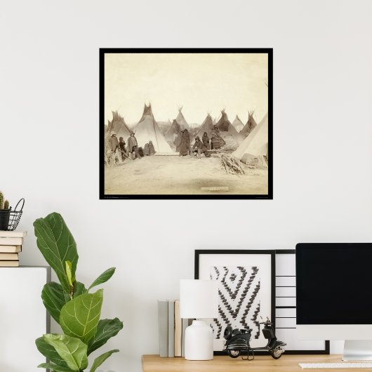 Miniconjou Indian Tipi Camp SD 1891 Poster (Thuiskantoor)