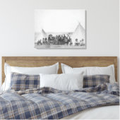 Miniconjou Indians buiten Tipis Foto Canvas Afdruk (Insitu (Slaapkamer))