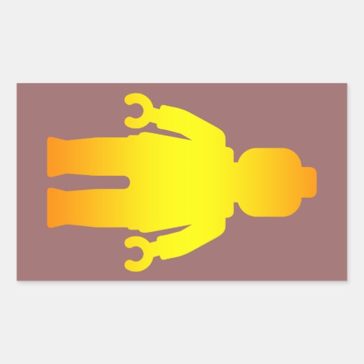 Minifig [Golden] door Customize My Minifig Rechthoekige Sticker (Voorkant)