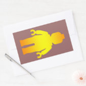 Minifig [Golden] door Customize My Minifig Rechthoekige Sticker (Envelop)