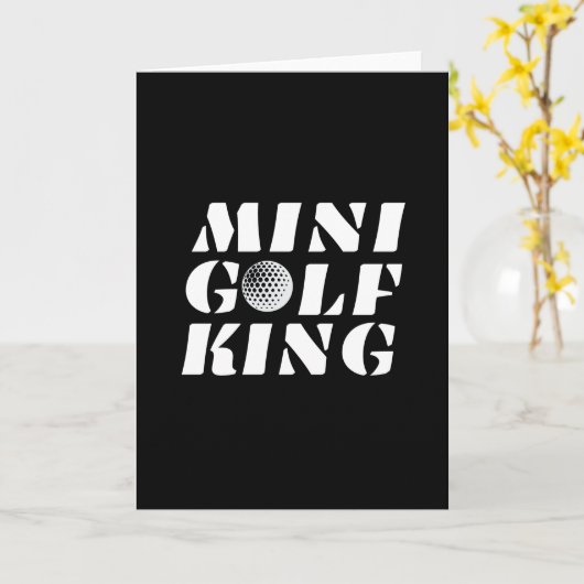 Minigolf Koning Minigolfer Kampioen Winnaar Kaart (Gele Bloem)