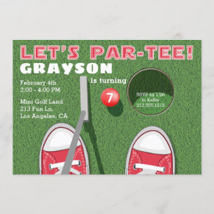 Minigolf Par-T-shirt Putt Putt Boy's Birthday Kaart