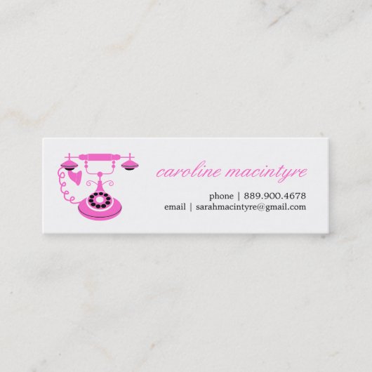  minikaarten voor telefoongesprekken contactkaartje (Voorkant)