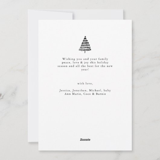 Minimaal 12 Fotocollage Elegant Kerstmis Feestdagenkaart (Achterkant)