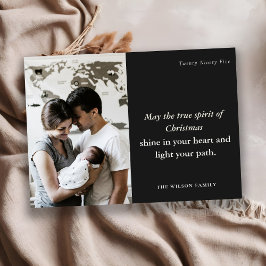 Minimaal 1 foto Black & White Christmas Spirit Feestdagenkaart