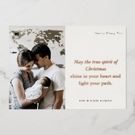 Minimaal 1 foto Black & White Christmas Spirit Folie Feestdagenkaart