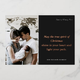 Minimaal 1 foto Black & White Christmas Spirit Folie Feestdagenkaart