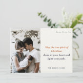 Minimaal 1 foto Navy Rust Dusky Christmas Spirit Feestdagenkaart (Staand voorkant)