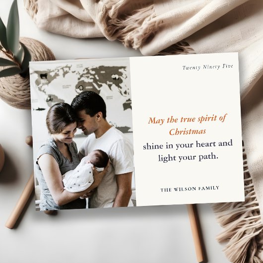Minimaal 1 foto Navy Rust Dusky Christmas Spirit Feestdagenkaart