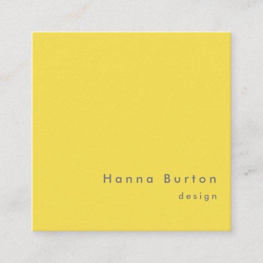 Minimaal 2021 lichtgevend geel vierkante visitekaartje (Voorkant)