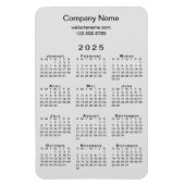 Minimaal 2025 Agenda Bedrijfsnaam Info op Grijs Magneet (Verticaal)