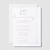 Minimaal 25ste Jubileum Vellum Uitnodigingen (Offset)