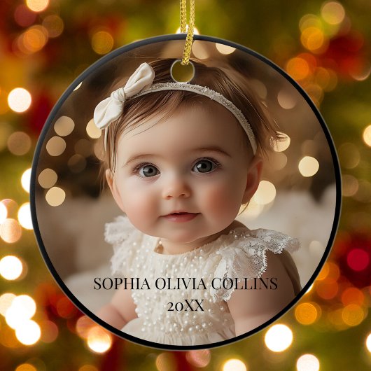 Minimaal 2 Foto Schattige Pasgeboren Baby Naam Mod Keramisch Ornament
