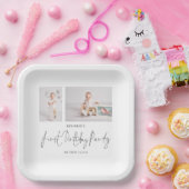 Minimaal 2 Foto script eerste verjaardag Papieren Bordje (Feest)