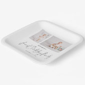 Minimaal 2 Foto script eerste verjaardag Papieren Bordje (Gebogen)