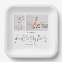 Minimaal 2 Foto script eerste verjaardag Papieren Bordje