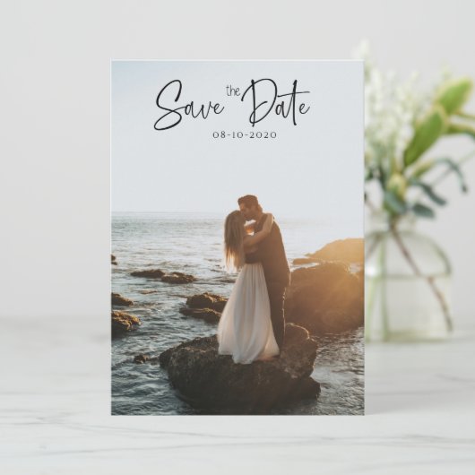 Minimaal 2 foto Sla de datum uitnodiging Kaart op (Staand voorkant)