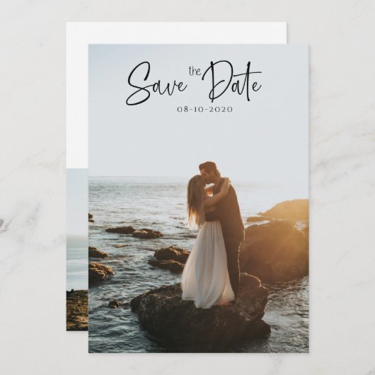 Minimaal 2 foto Sla de datum uitnodiging Kaart op (Voorkant / Achterkant)