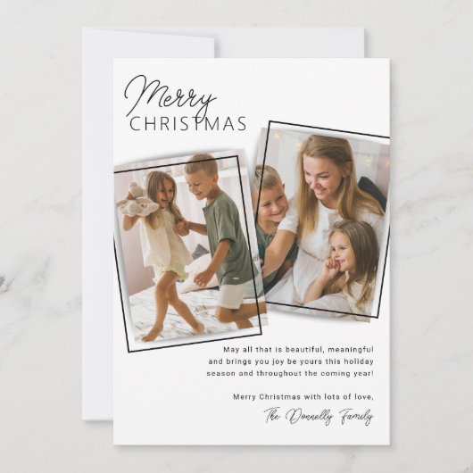 Minimaal 2 foto's Kerstmis Feestdagenkaart (Voorkant)