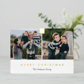 Minimaal 2 foto's voor prettig kerstfeest met Real Folie Feestdagenkaart (Staand Voorkant)