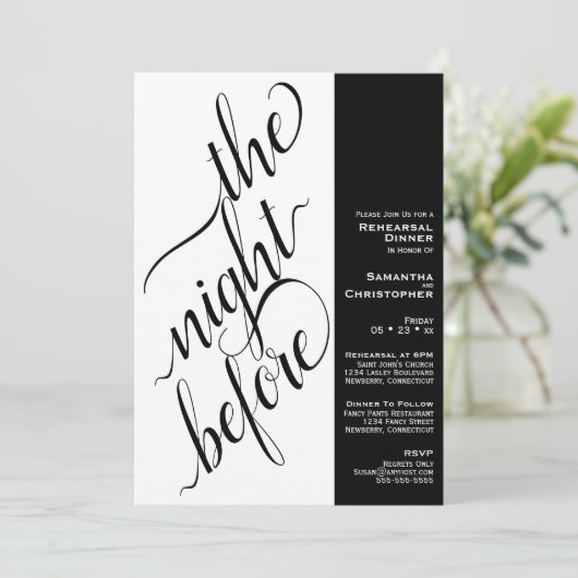 Minimaal 2 Pane Huwelijksrepetitie Diner Wit Kaart (Staand voorkant)