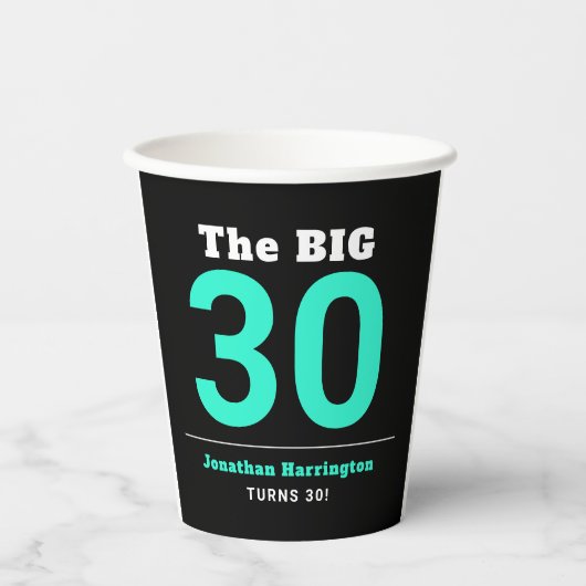 Minimaal 30ste verjaardagsfeestje papieren bekers (Voorkant)