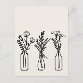 Minimaal | 3 Bloemenvazen | Modern Briefkaart