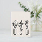 Minimaal | 3 Bloemenvazen | Modern Briefkaart (Staand voorkant)