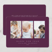 Minimaal 3 elegant Gelukkig Nieuwjaar Feestdagenkaart (Voorkant / Achterkant)