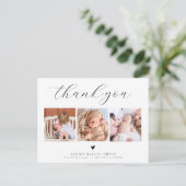 Minimaal 3 foto collage elegante baby shower briefkaart (Staand voorkant)