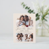 Minimaal 3 Photo Arch QR Code Beige Sla de datum o Briefkaart (Staand voorkant)