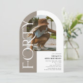 Minimaal 40 Arch Foto 40e verjaardag Kaart (Staand voorkant)