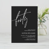 Minimaal 40e verjaardag van Black & White Kaart (Staand voorkant)