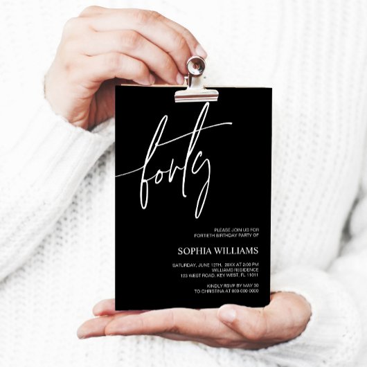 Minimaal 40e verjaardag van Black & White Kaart