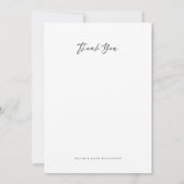 Minimaal 4 Fotocollage Wit Penseel Script Wedding Bedankkaart (Achterkant)