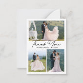 Minimaal 4 foto's collage bruiloft dank u stijlvol notitiekaartje (Voorkant)