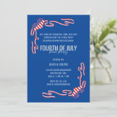 Minimaal 4 juli Pool Party Kaart (Staand voorkant)